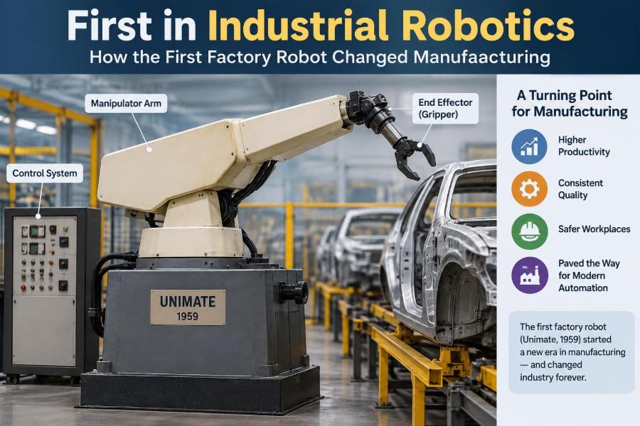 🦾 First in Industrial Robotics: How the First Factory Robot Changed Manufacturing