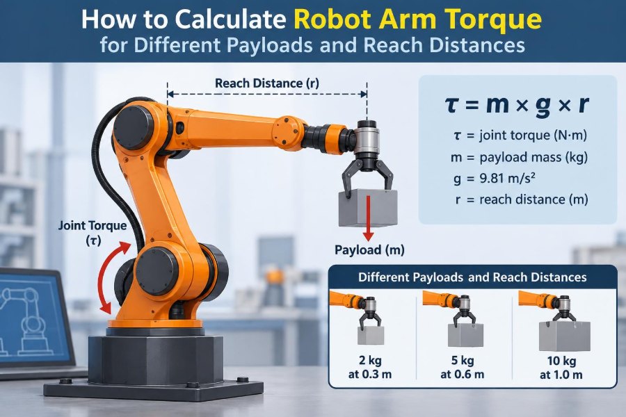 🦾 How to Calculate Robot Arm Torque for Different Payloads and Reach Distances