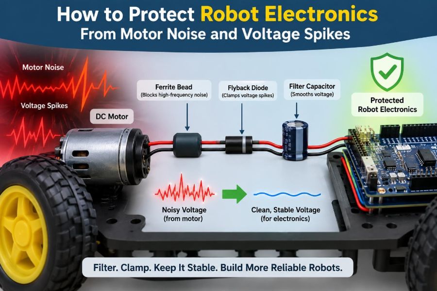 ⚡ How to Protect Robot Electronics From Motor Noise and Voltage Spikes