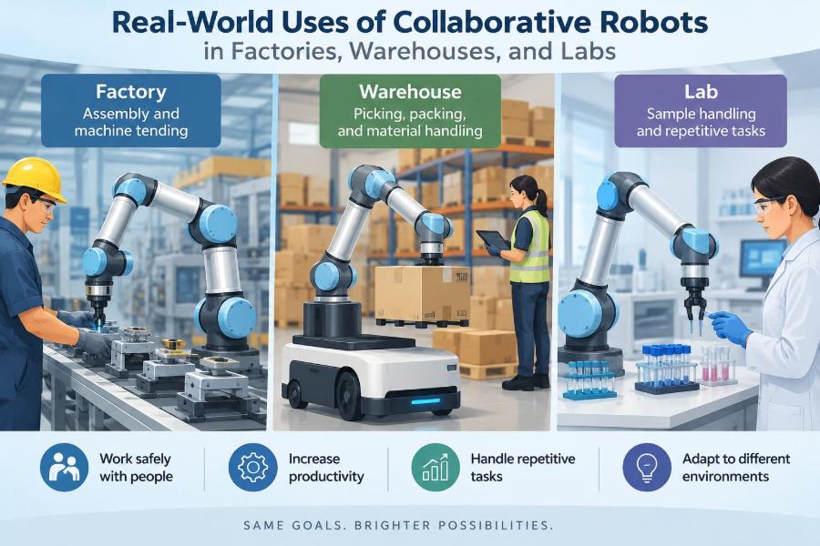 🦾 Real-World Uses of Collaborative Robots in Factories, Warehouses, and Labs