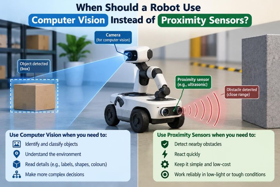 🦾 When Should a Robot Use Computer Vision Instead of Proximity Sensors?
