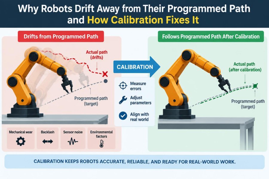 🤖 Why Robots Drift Away from Their Programmed Path and How Calibration Fixes It