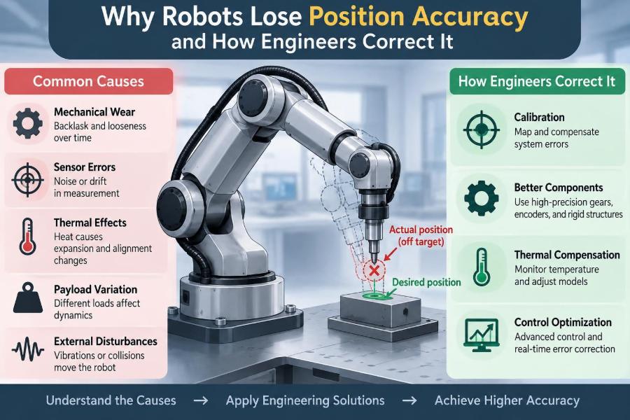 🎯 Why Robots Lose Position Accuracy and How Engineers Correct It