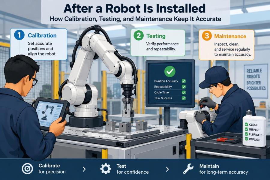 🦾 After a Robot Is Installed: How Calibration, Testing, and Maintenance Keep It Accurate
