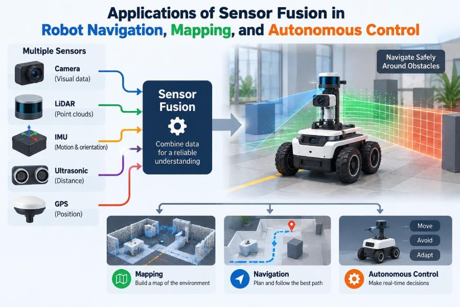 🦾 Applications of Sensor Fusion in Robot Navigation, Mapping, and Autonomous Control