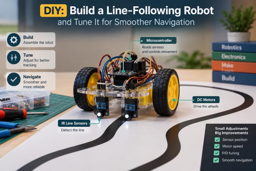 🦾 DIY: Build a Line-Following Robot and Tune It for Smoother Navigation