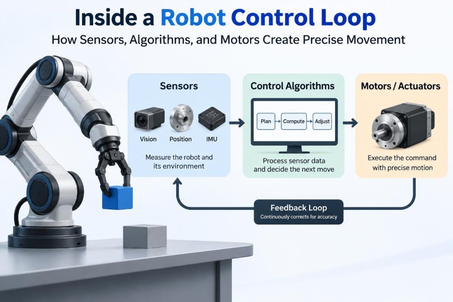 🦾 Inside a Robot Control Loop: How Sensors, Algorithms, and Motors Create Precise Movement